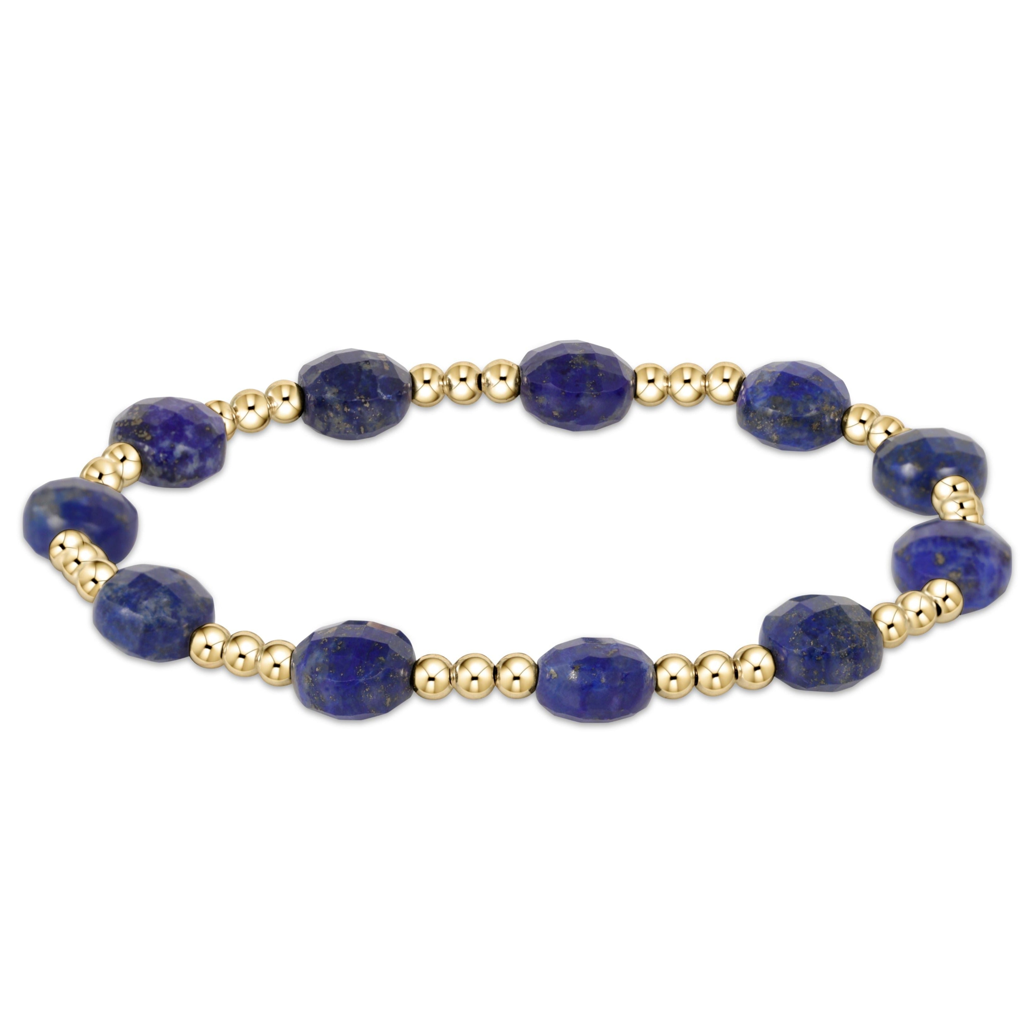 Admire Gold Bead Bracelet - Lapis | Enewton®