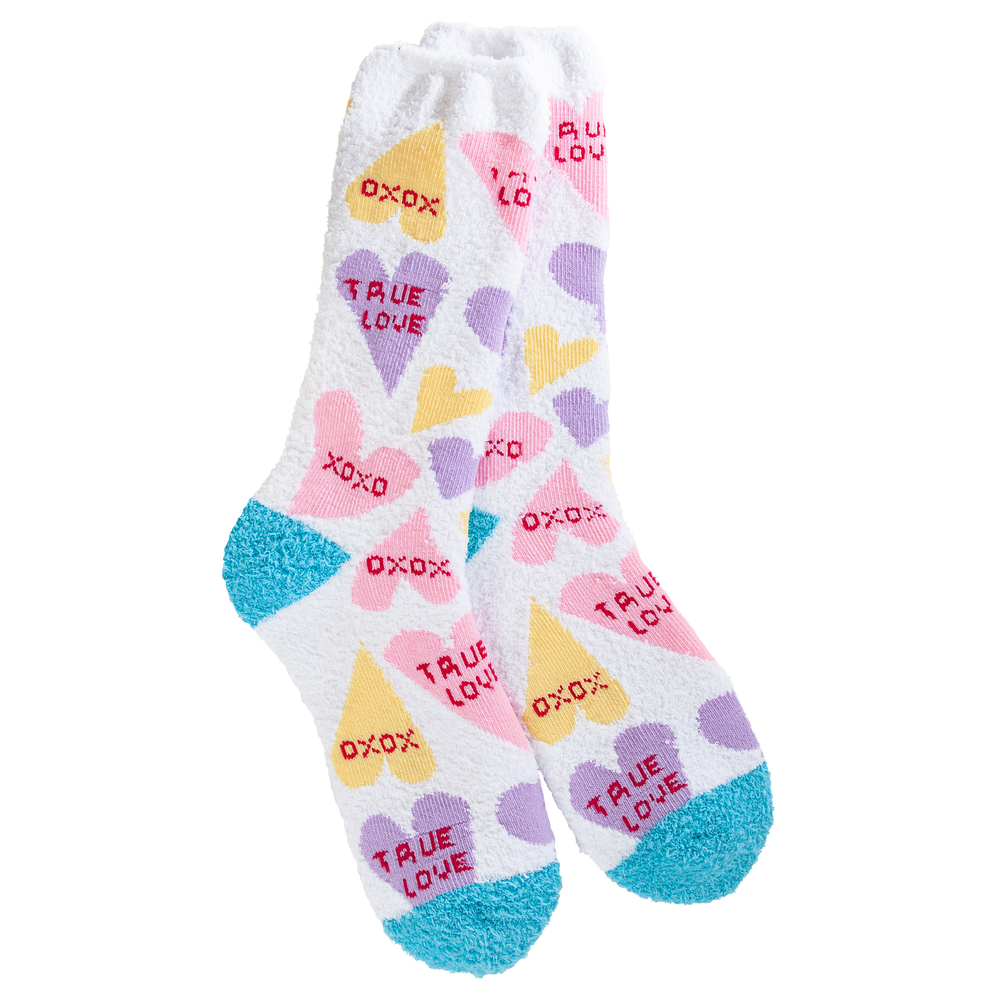 World's Softest Socks - Women's Cozy Crew Candy Hearts Socks