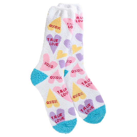 World's Softest Socks - Women's Cozy Crew Candy Hearts Socks 1000