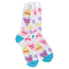 World's Softest Socks - Women's Cozy Crew Candy Hearts Socks