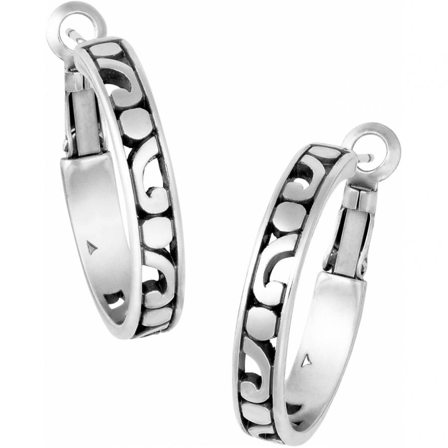 Contempo Medium Hoop Earrings Silver Front View