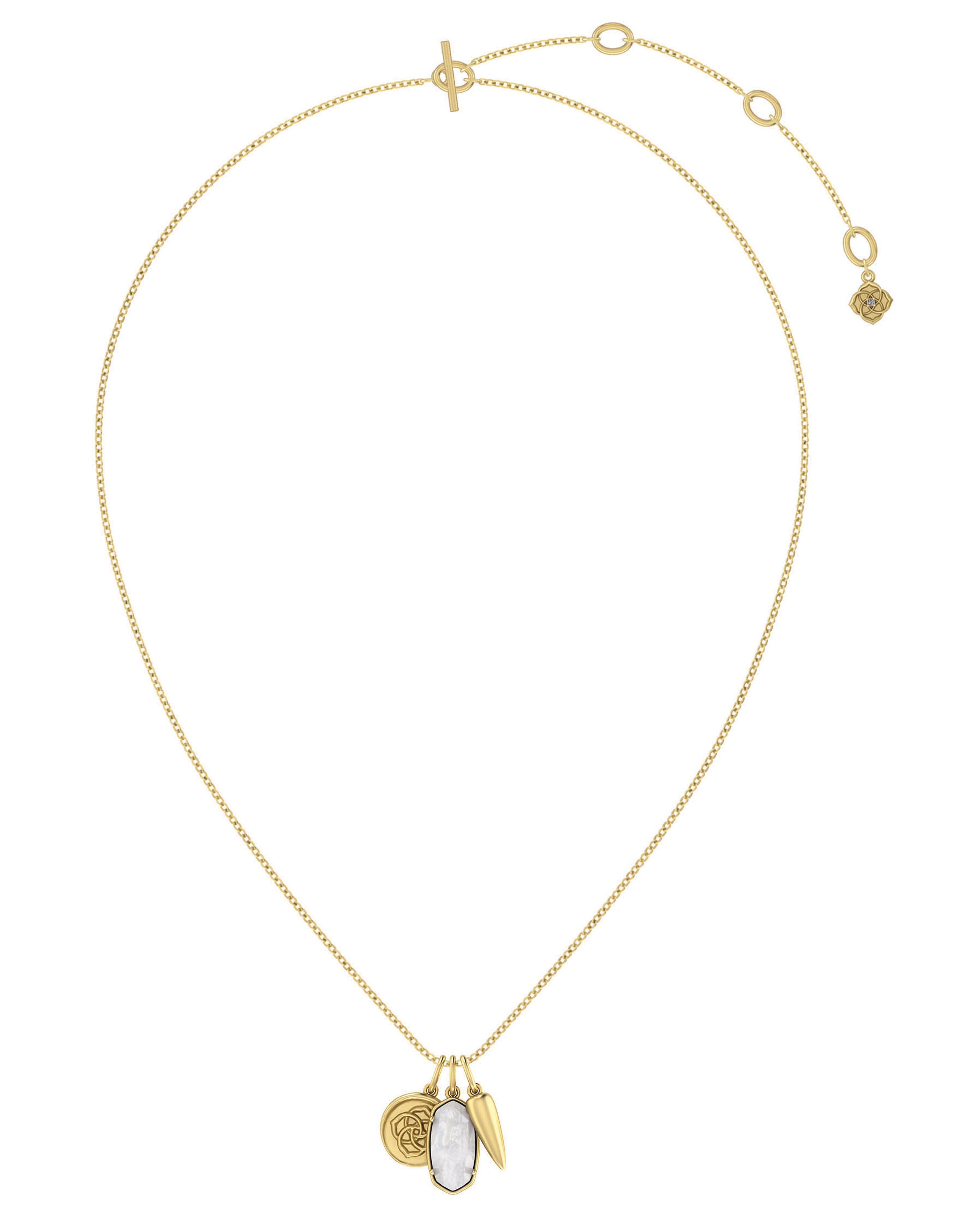 Kendra Scott Dira Coin Charm Necklace Gold - Ivory Mother Of Pearl