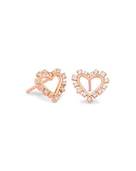 Kendra Scott Ari Heart Stud Earrings Rose Gold