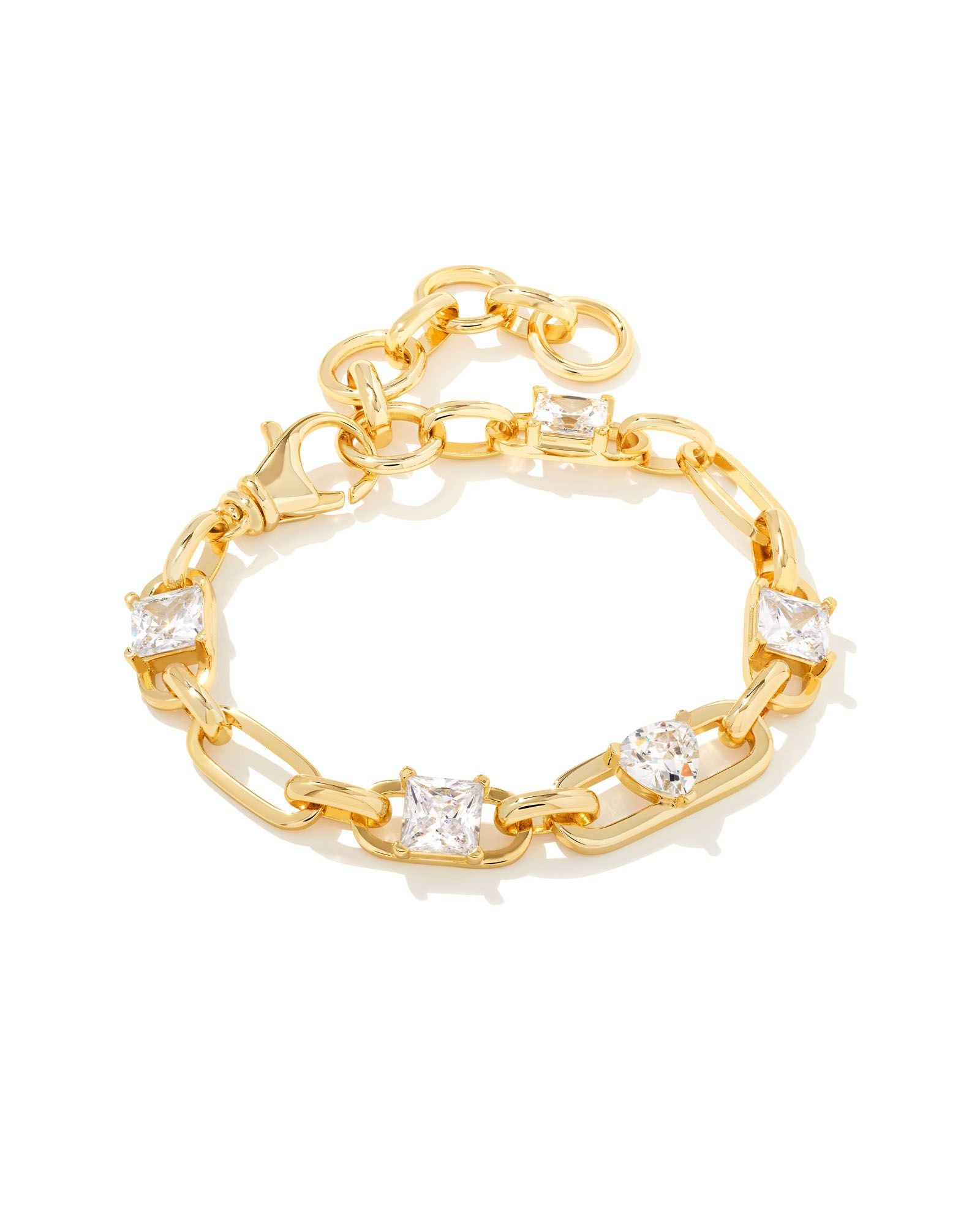 Kendra Scott Blair Jewel Chain Bracelet Gold - White Crystal
