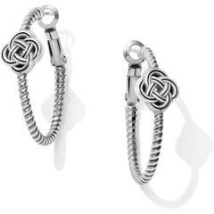 Interlok Knot Rope Hoop Earrings Silver