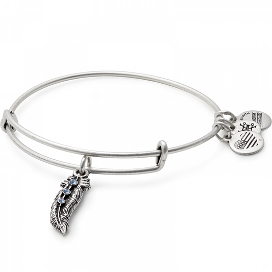 Feather Charm Bangle Silver  1200