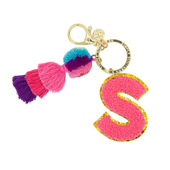 Simply Southern Varsity Keychain Pink Initial - S