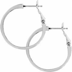 Contempo Medium Hoop Earrings Silver Side View