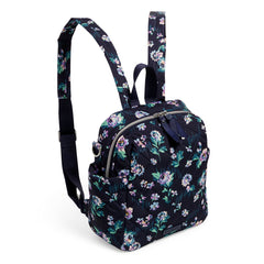 Vera Bradley Convertible Small Backpack Navy Garden Pattern Sith Straps Up