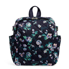 Vera Bradley Convertible Small Backpack In Navy Garden pattern
