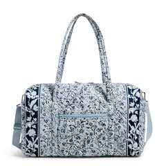 Vera Bradley® - Front View Of A Large Travel Duffel Bag - Perennials Gray Pattern