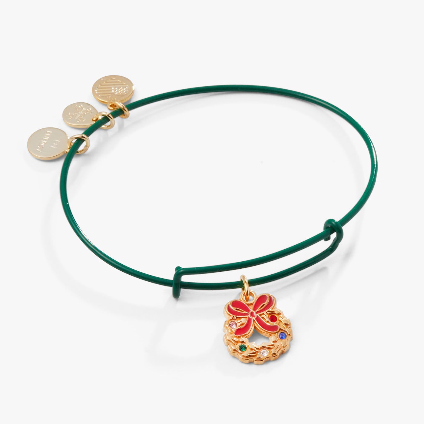 Wreath Charm Bangle Bracelet - Green | Alex & Ani – Occasionally Yours