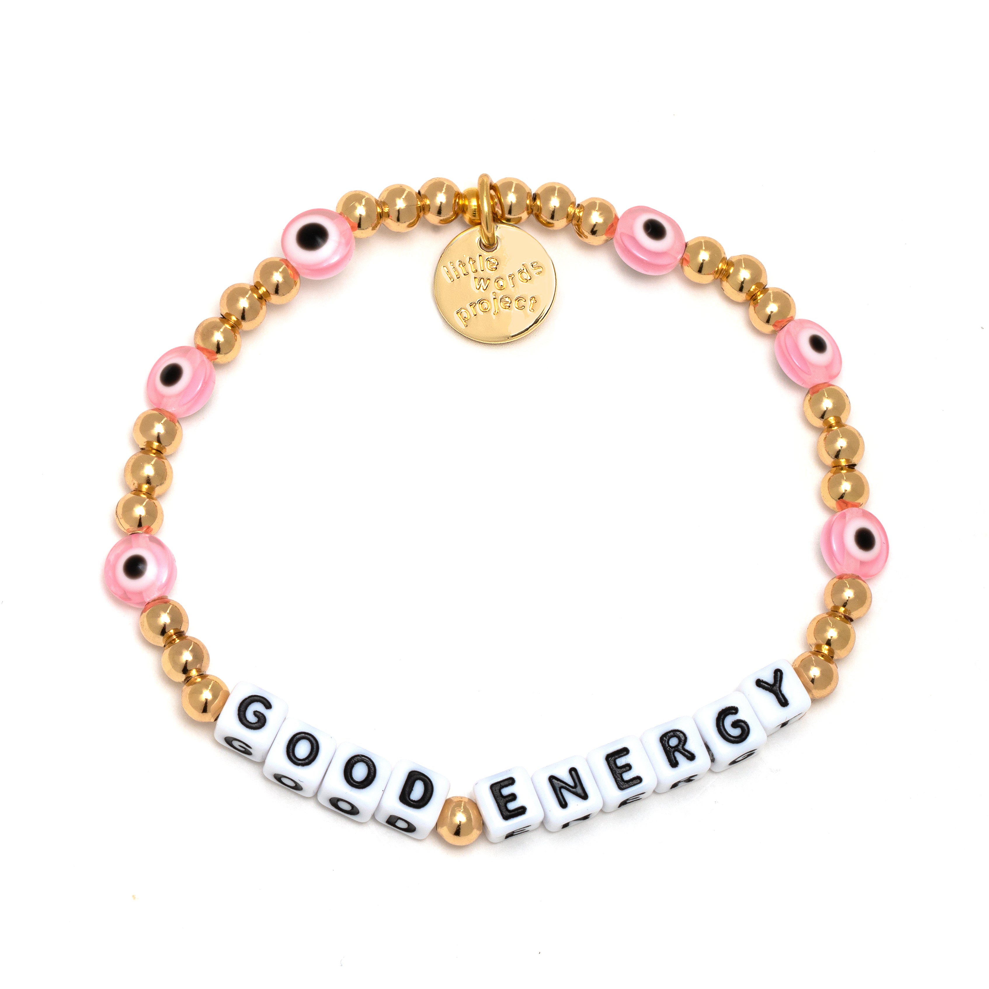 'Good Energy' Protected Pink Bracelet S/M - Little Words Project