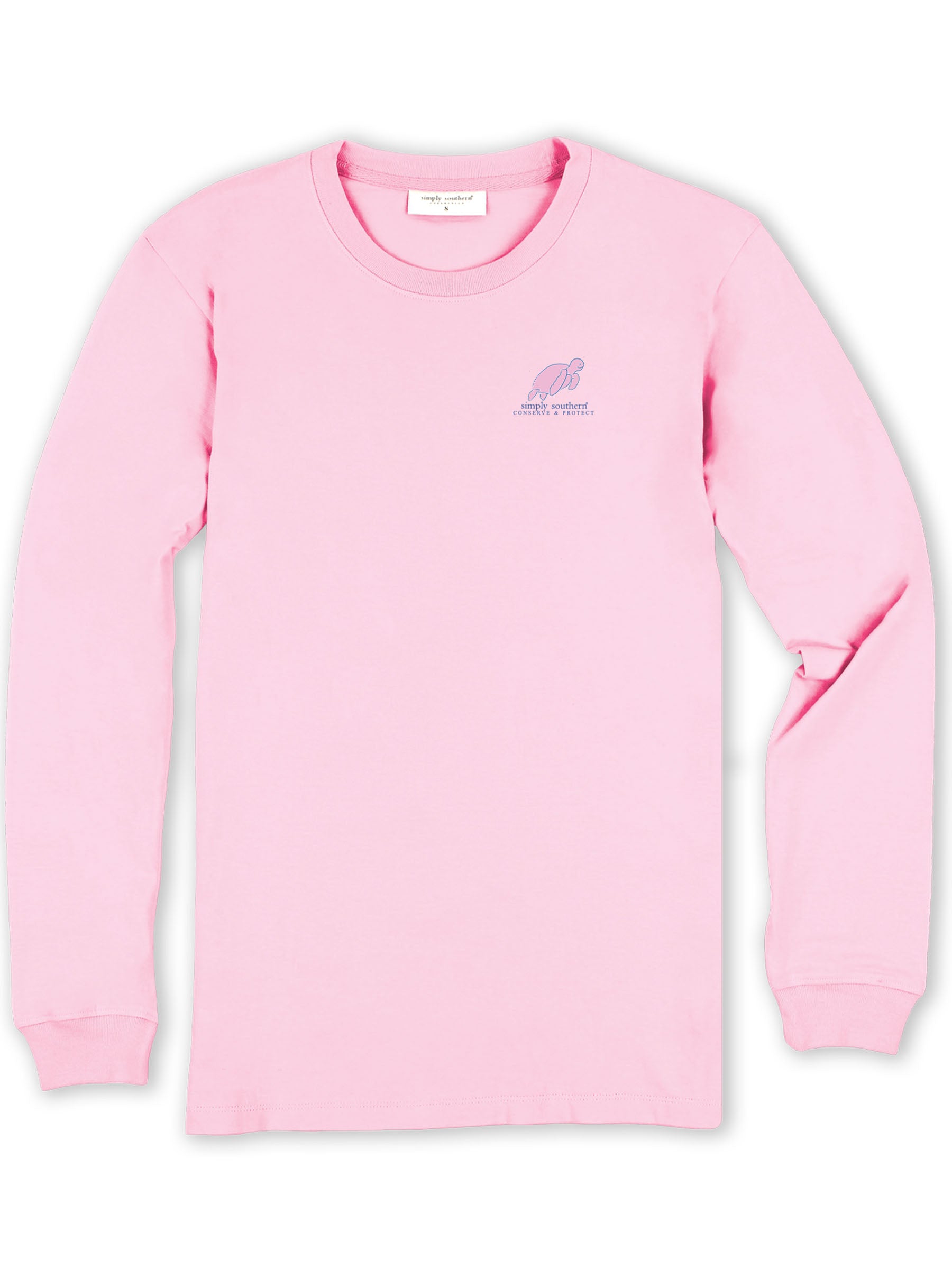 Pink long sleeve t-shirt with a pink turtle.