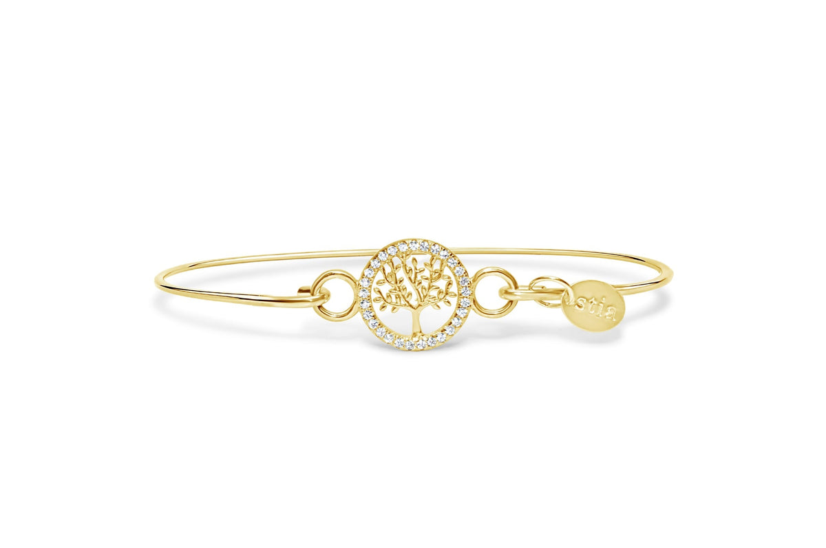 Stia Pave Icon Bracelet Tree of Life Gold