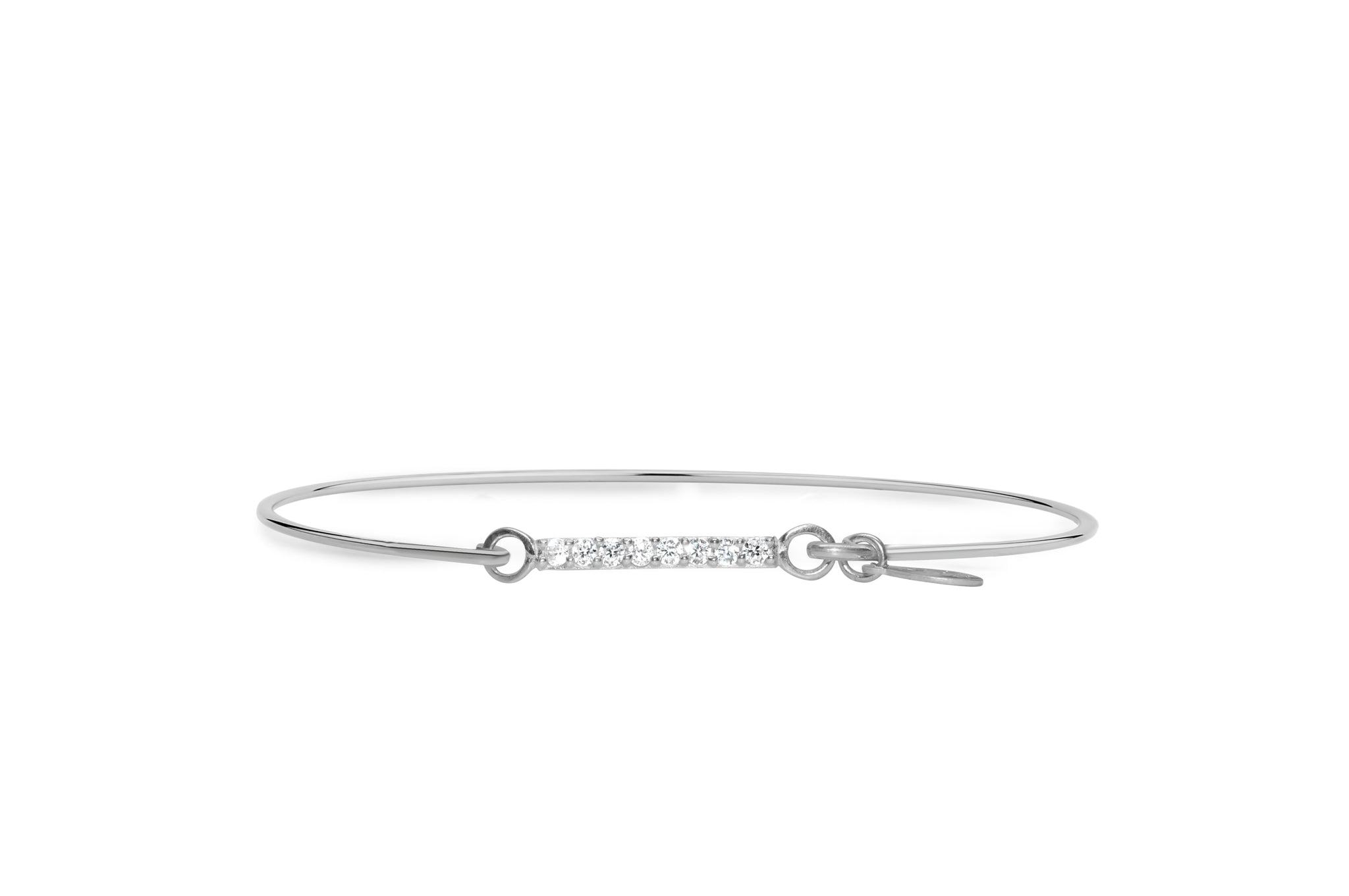 Stia Pave Icon Bracelet Bar Silver