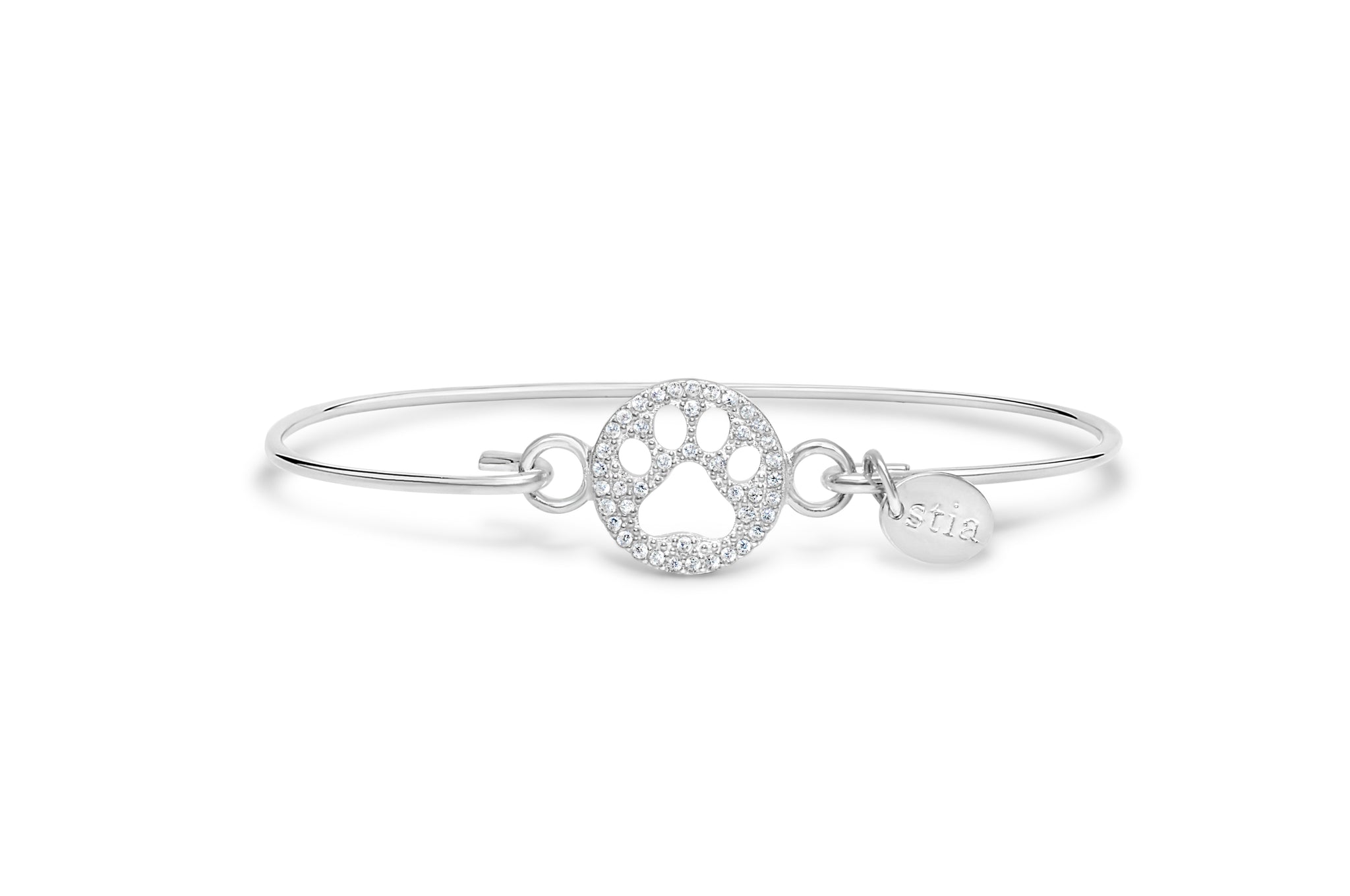 Stia Pave Icon Bracelet Paw Silver