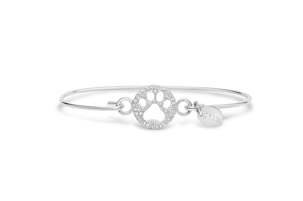 Stia Pave Icon Bracelet Paw Silver