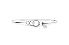 Stia Pave Icon Bracelet Dainty Double Circle Silver