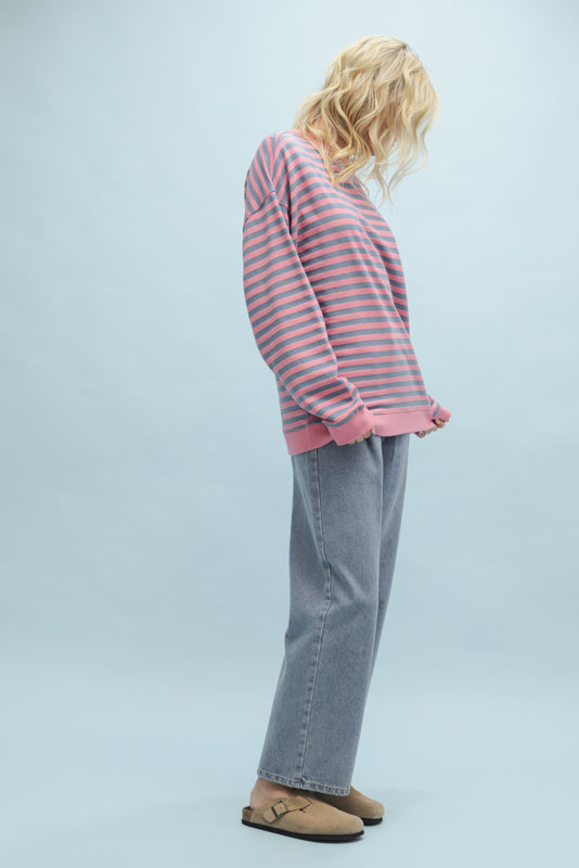 Nina Oversized Striped Crew.