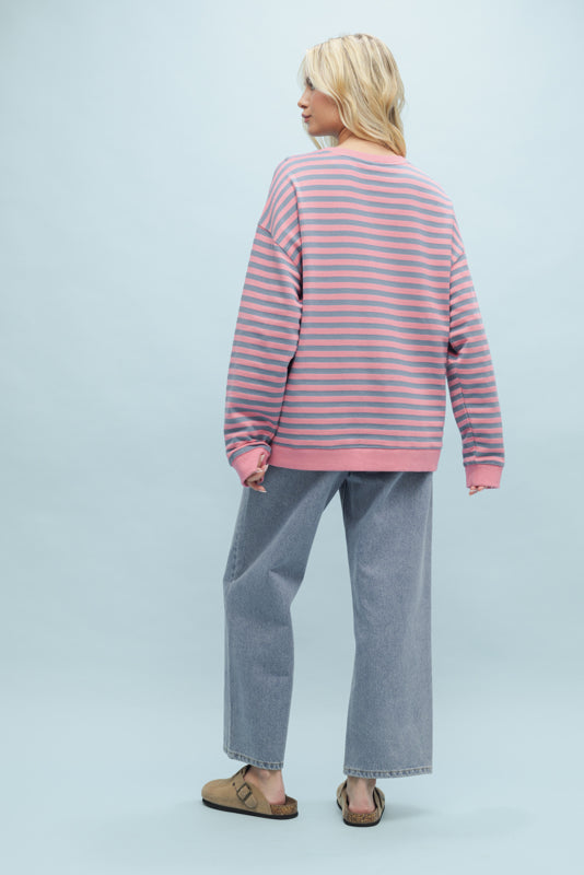 Nina Oversized Striped Crew.