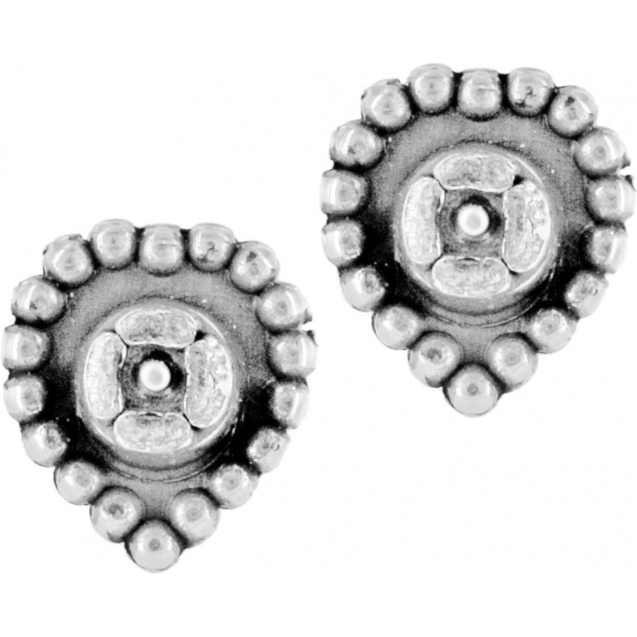 Shimmer Heart Mini Post Earrings Back View