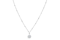 Stia Charm & Chain Necklace Pave Disk Silver