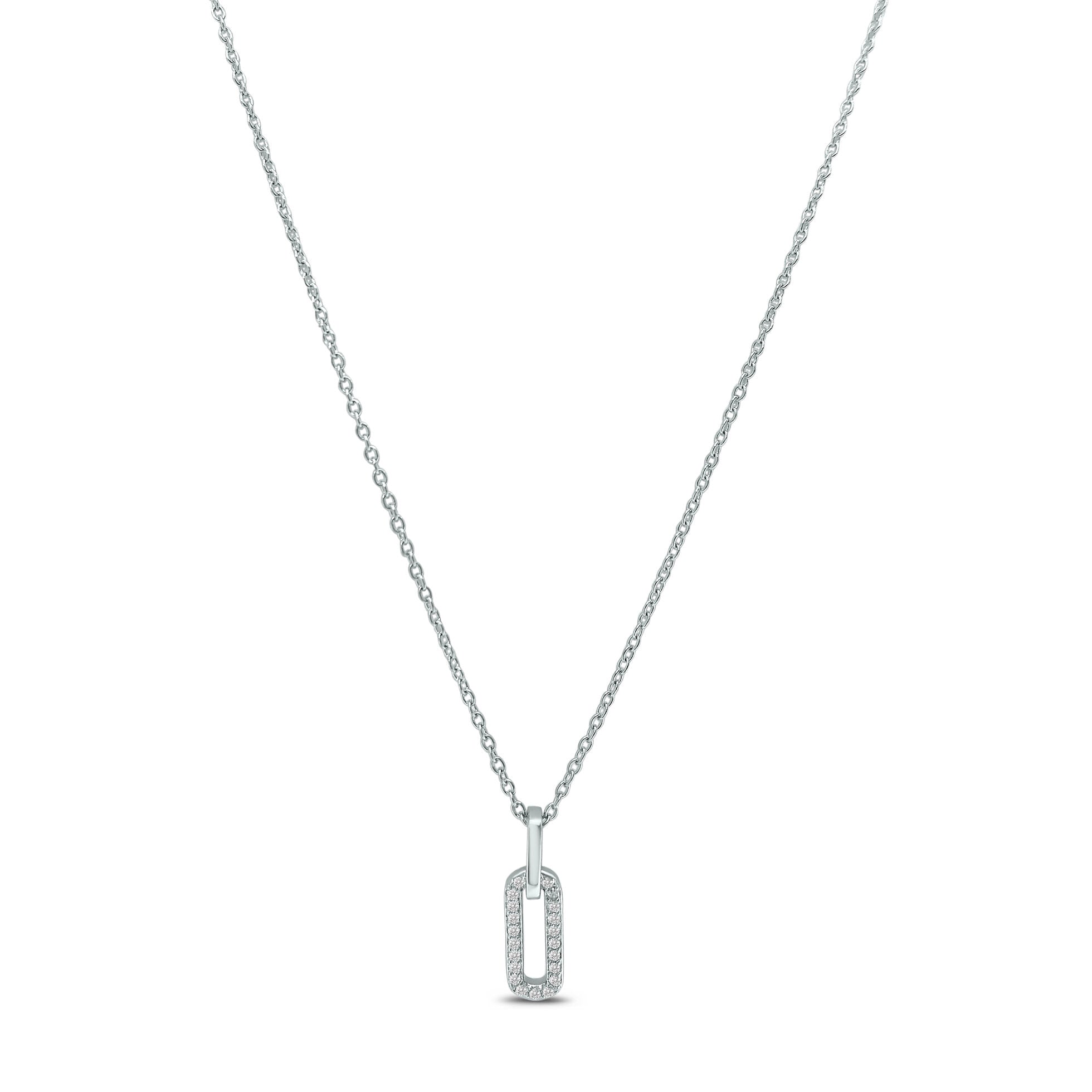 Elongated Drop Link Necklace 