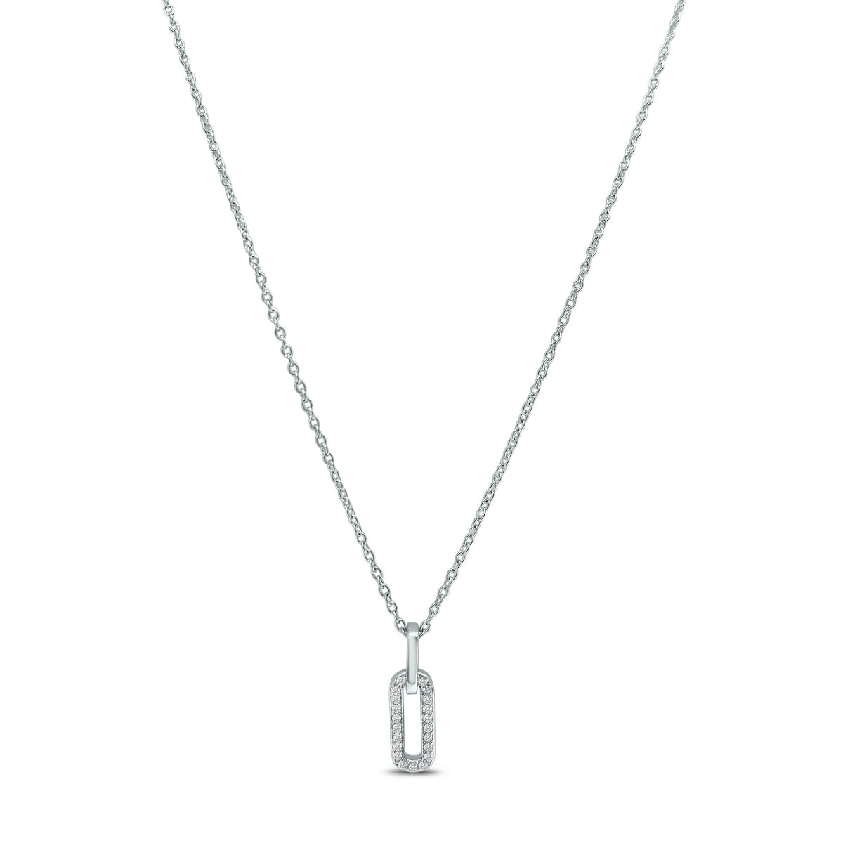 Elongated Drop Link Necklace 