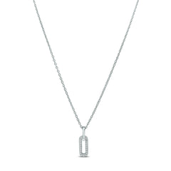Elongated Drop Link Necklace 