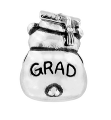 Grad Silver Bear Charm Back View