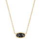 Elisa Gold - Black Opaque Glass Necklace