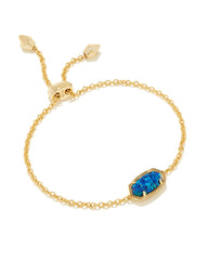 Elaina Delicate Chain Bracelet Gold Cobalt Blue Kyocera Opal