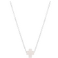 16" Necklace Sterling - Signature Cross Off-White