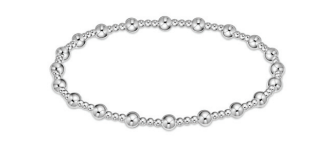 Classic Sincerity Pattern 4mm Bead Bracelet - Sterling