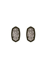 Ellie Earring Gunmetal Platinum Drusy