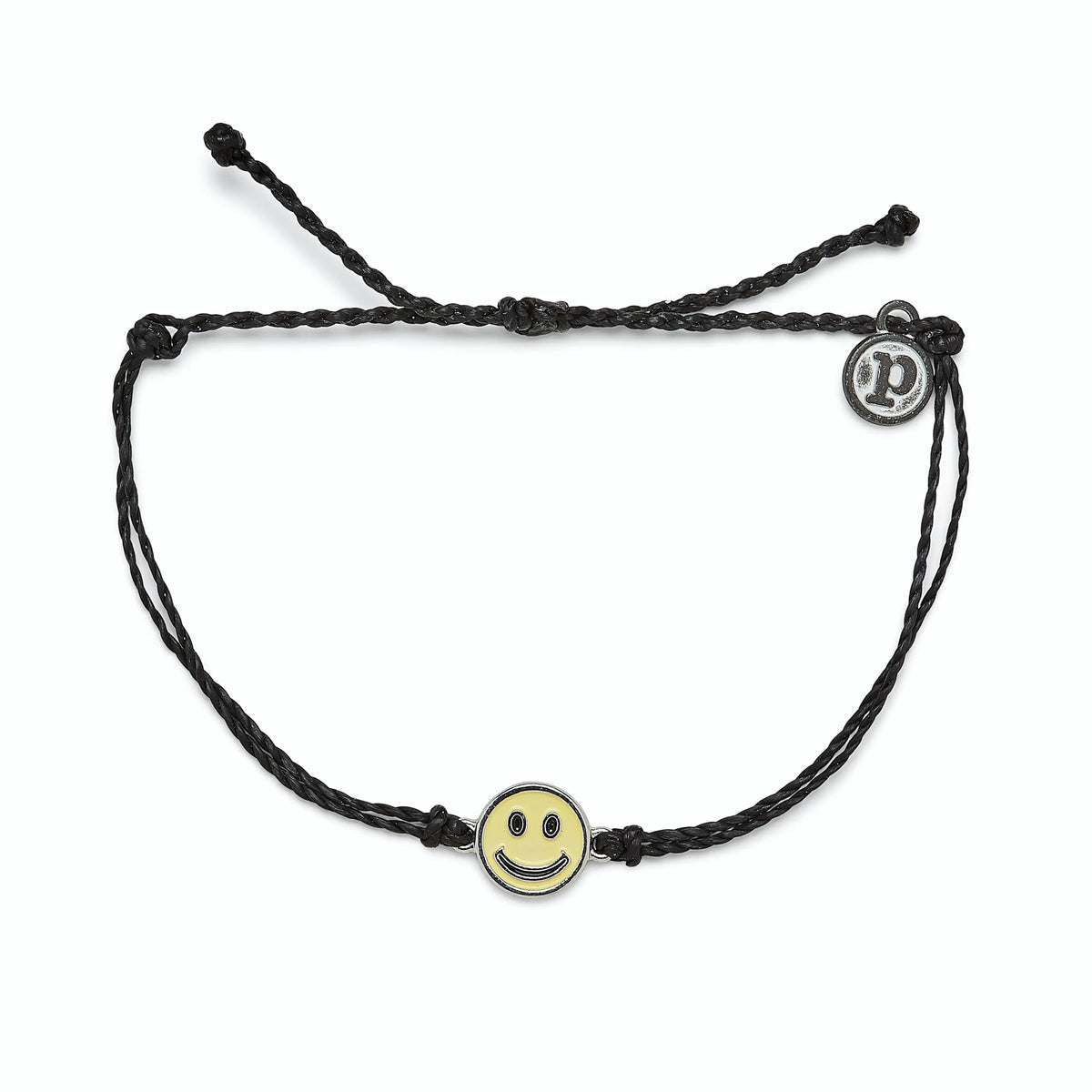 Enamel Happy Face Silver - Pura Vide Front View