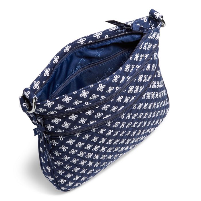 Xavier Triple Zip Hipster Crossbody Navy inside
