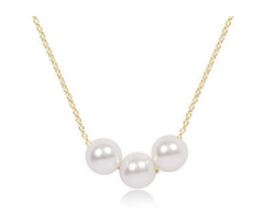 16" Necklace Gold - Joy Pearl 6mm