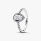 Sparkling Pear Halo Ring