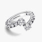 Sparkling Overlapping Band Ring