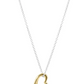 16" Necklace Sterling Mixed Metal - Love Gold Charm