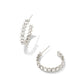 Kendra Scott Cailin Crystal Hoop Earrings Rhodium Metal White