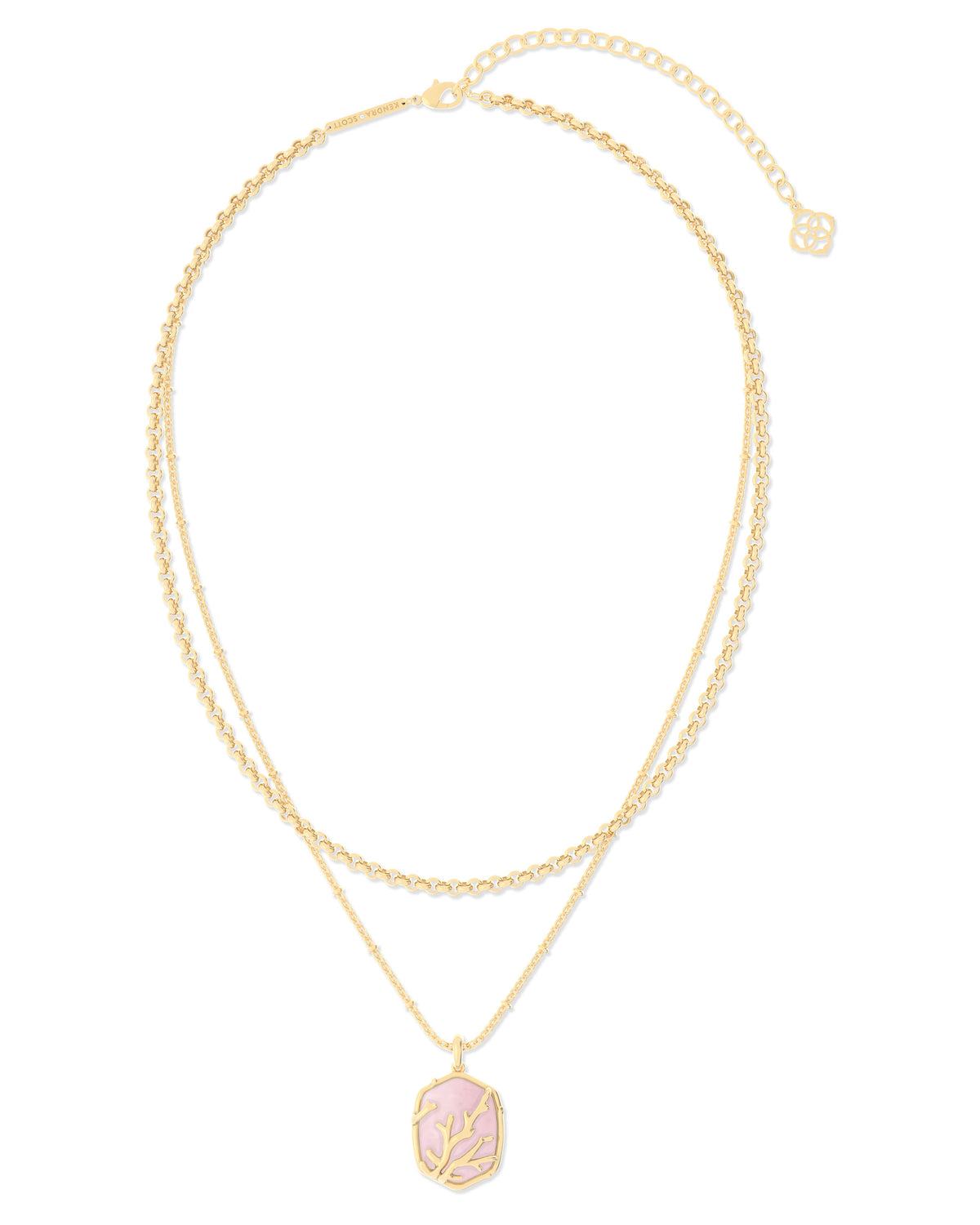 Daphne Coral Frame Multi Strand Necklace