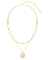 Daphne Coral Frame Multi Strand Necklace