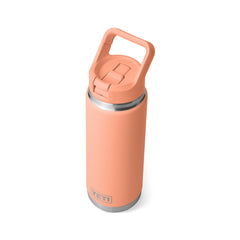 YETI Rambler 26 oz Water Bottle With Straw Cap in color Low Country Peach.