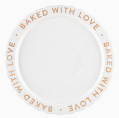 Ceramic Gold Foil Cake Plate