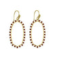 Elle Open Frame Earring Gold Burgundy Crystal