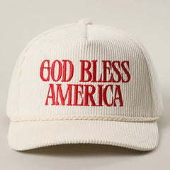 God Bless America Corduroy Trucker Hat
