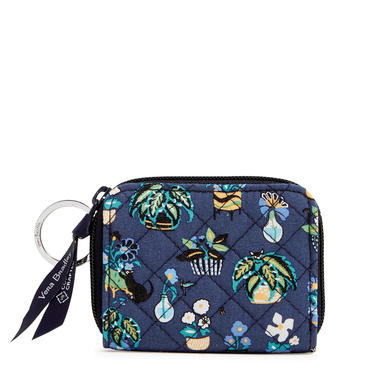 Vera Bradley RFID Petite Zip-Around Wallet in Plants pattern.